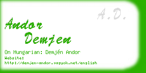 andor demjen business card